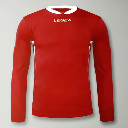 legea-maglia-calcio-dusseldorf-maniche-lunghe-mezza-zip-rosso-bianco-2xs image 1