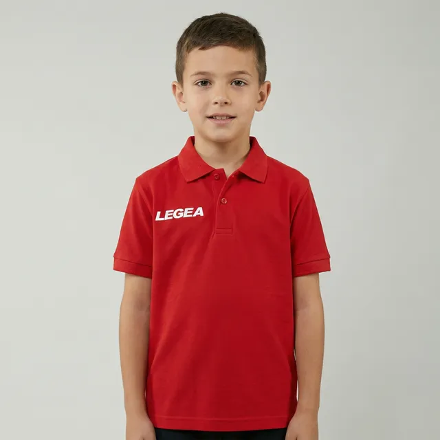 legea-polo-sud-gold-bambino-cotone-maniche-corte-rosso-xs image 1